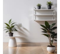 Рамка навесная ЭЛИМЕТ металлическая трехъярусная белая для полки лофт, 2 шт БП-00003461