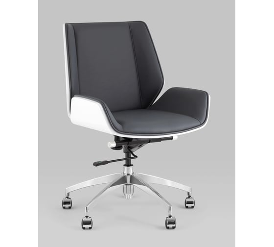 Кресло офисное Стул Груп TopChairs Crown SN, серо-голубой, белый A312-A 8386-16 white back