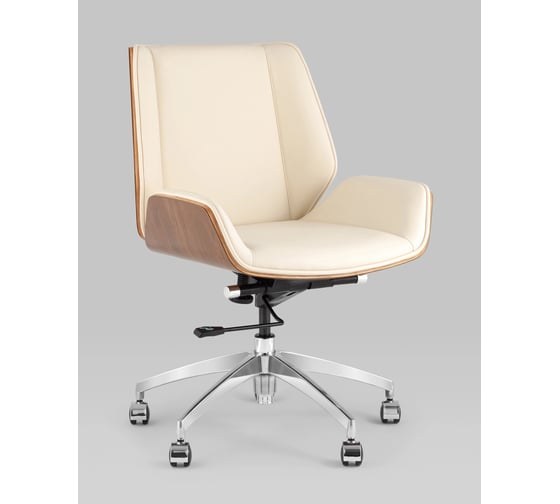 Кресло офисное Стул Груп TopChairs Crown SN, бежевый A312-A 8383-1 walnut back