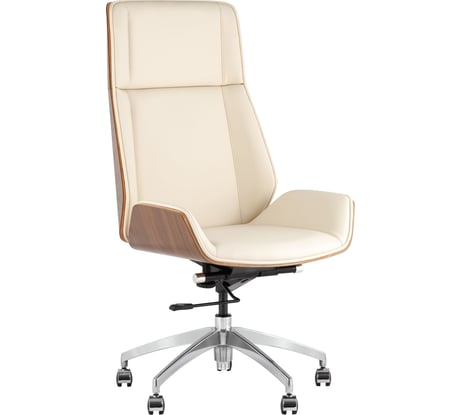 Кресло руководителя Стул Груп TopChairs Crown SN, бежевый A312 8383-1 walnut back