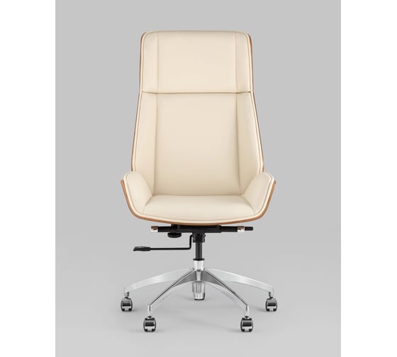 Кресло руководителя Стул Груп TopChairs Crown SN, бежевый A312 8383-1 walnut back