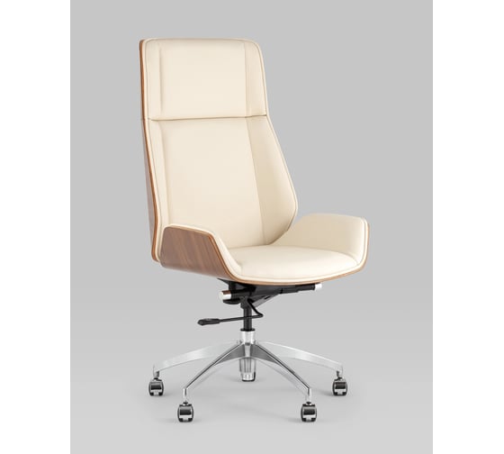 Кресло руководителя Стул Груп TopChairs Crown SN, бежевый A312 8383-1 walnut back