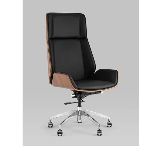 Кресло руководителя Стул Груп TopChairs Crown SN, черный A312 8383-29 walnut back
