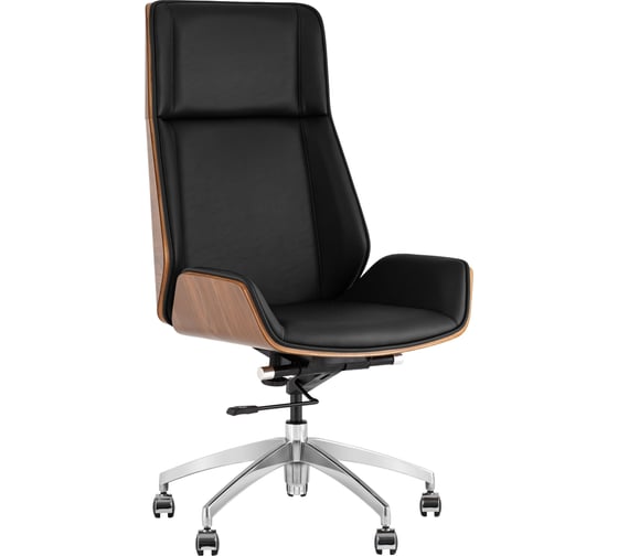 Кресло руководителя Стул Груп TopChairs Crown SN, черный A312 8383-29 walnut back