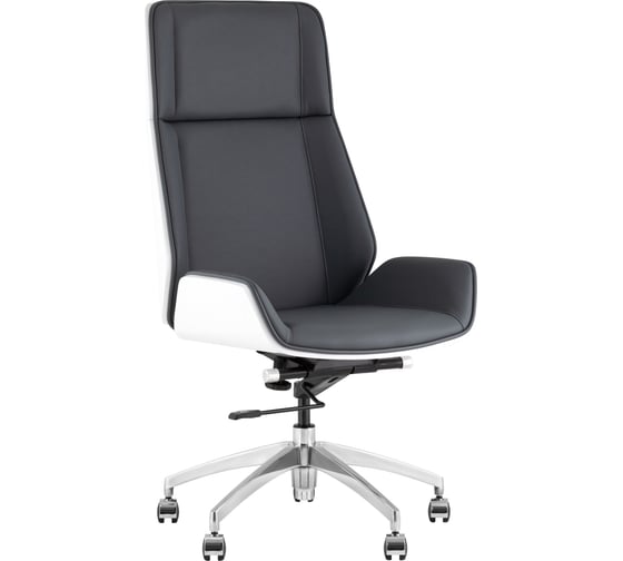 Кресло руководителя Стул Груп TopChairs Crown SN, серо-голубой, белый A312 8386-16 white back