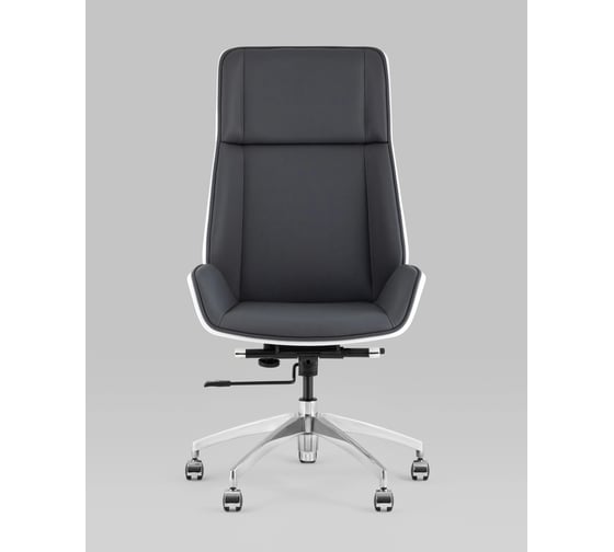 Кресло руководителя Стул Груп TopChairs Crown SN, серо-голубой, белый A312 8386-16 white back