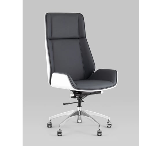 Кресло руководителя Стул Груп TopChairs Crown SN, серо-голубой, белый A312 8386-16 white back