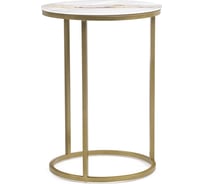 Журнальный стол Woodville Иберис круглый белый / золото 500012