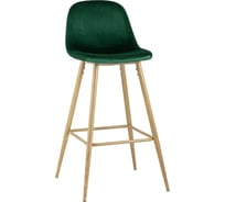 Стул барный Стул Груп Валенсия, велюр, зеленый ножки "под дерево", сидение BC-91003C green HLR-56