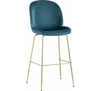 Стул барный Стул Груп Турин со спинкой, велюр, маренго, золотые ножки 8329C VELVET BLUE