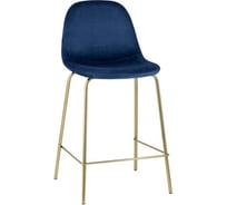 Стул полубарный Стул Груп Валенсия SN, велюр, синий, золотые ножки OS-001CB HLR-64 gl