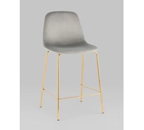 Стул полубарный Стул Груп Валенсия SN велюр серый золотые ножки OS-001CB HLR-18 gl