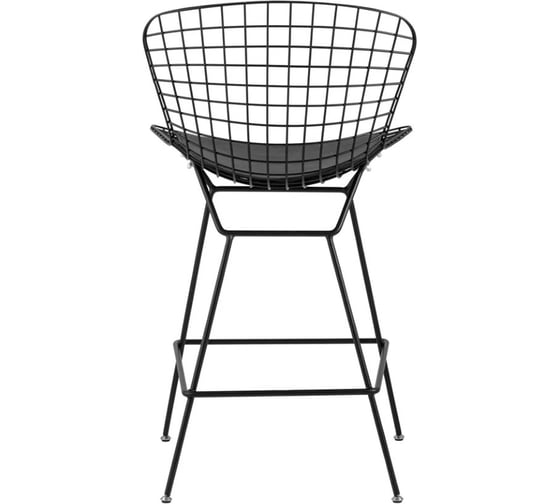 Стул полубарный Стул Груп Bertoia с низкой спинкой черный с черной подушкой BTY-24L-P6 BL/BL