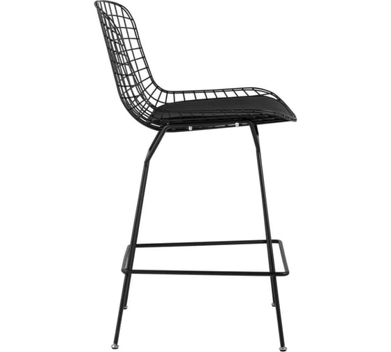 Стул полубарный Стул Груп Bertoia с низкой спинкой черный с черной подушкой BTY-24L-P6 BL/BL