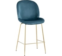 Стул полубарный Стул Груп Турин со спинкой велюр маренго золотые ножки 8329A VELVET BLUE