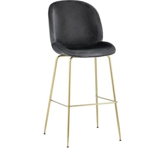 Стул барный Стул Груп Турин со спинкой, велюр серый, золотые ножки 8329C VELVET GREY