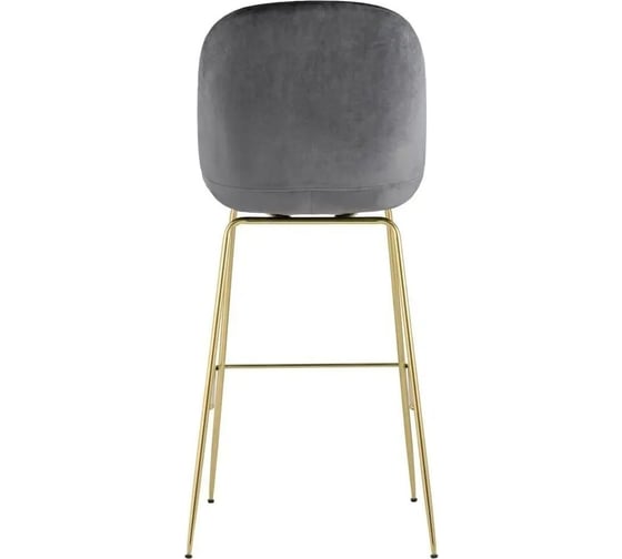 Стул барный Стул Груп Турин со спинкой, велюр серый, золотые ножки 8329C VELVET GREY