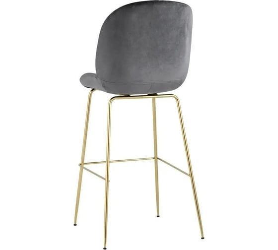 Стул барный Стул Груп Турин со спинкой, велюр серый, золотые ножки 8329C VELVET GREY
