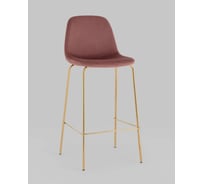 Барный стул Стул Груп Валенсия SN велюр, пыльно-розовый, золотые ножки OS-001B HLR-44 gl