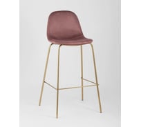 Барный стул Стул Груп Валенсия велюр, пыльно-розовый, золотые ножки BC-91003B HLR-44