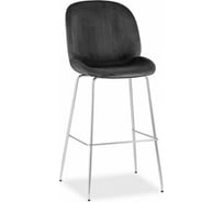 Барный стул Стул Груп Турин со спинкой, бархат серый, хромированные ножки 8329C VELVET GREY CH/L