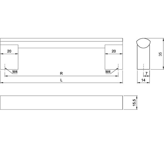 Ручка Amix UA 09/128 алюминий UA172-128-АА