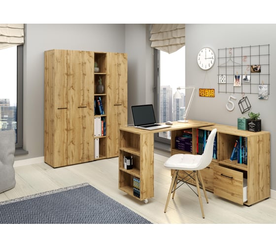 Шкаф полузакрытый ООО Комус IN Homeoffice 644x416x1746 дуб натуральный 1232560