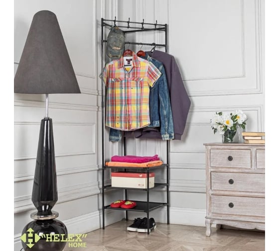 Напольная вешалка для одежды HELEX Home, чёрная W-31