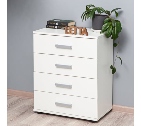 Комод Letta Neo 4 ящика, белое тиснение, 570x755x352 L4030 1