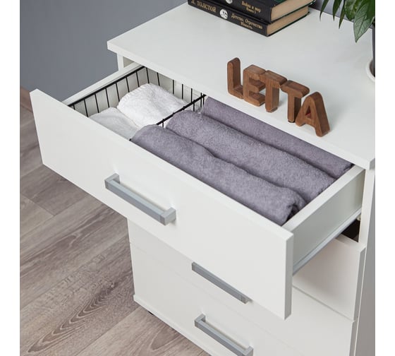 Комод Letta Neo 4 ящика, белое тиснение, 570x755x352 L4030