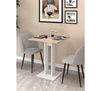 Стол обеденный Letta Мальта Лайт дуб сонома/белое тиснение, 650x760x650 L2644