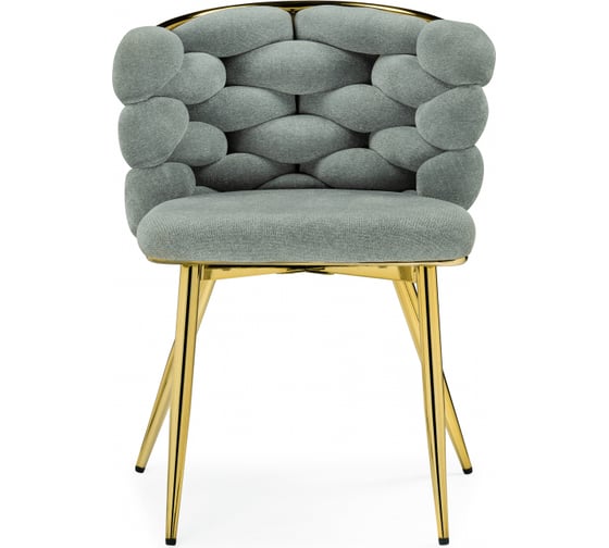 Стул на металлокаркасе Woodville Rendi light gray / gold 15759