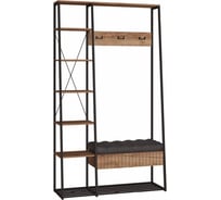 Прихожая Гранд 15.124 дуб крафт табачный / кожзам HOLST Black Woodville 535380