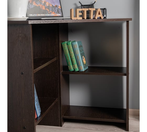 Стол рабочий угловой Letta Malta Plus с полками, венге, 730x754x730 L3642