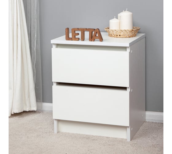 Тумба Letta City 2 ящика, белое тиснение, 400x481x354 L3386
