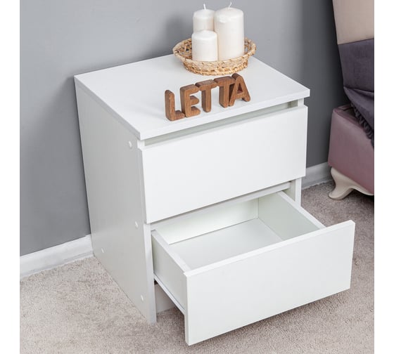 Тумба Letta City 2 ящика, белое тиснение, 400x481x354 L3386