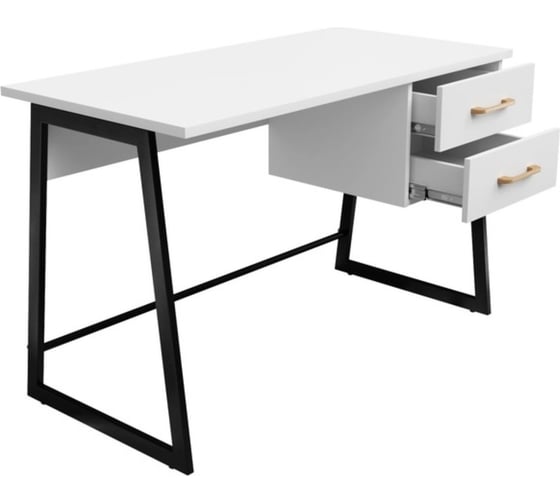 Письменный стол Desk Question лофт DQ MADRID М-4 черный/белый шагрень, 1200х600х775 мм 117274