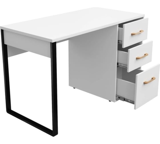 Письменный стол Desk Question лофт DQ MADRID М-7 белый шагрень, 1200х600х775 мм 117282