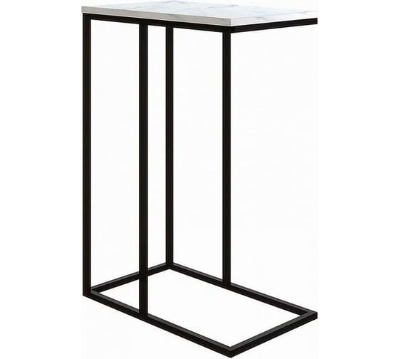Стол Desk Question лофт DQ Nabag белый мрамор, корпус черный, 300х500х710 мм 10158