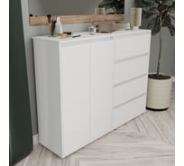 Комод-шкаф Letta City New 4 ящика универсальный Белое тиснение 1402x1083x394 мм L3751