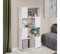 Стеллаж Letta Estet Plus Белое тиснение, 730x1425x220 L3756