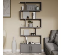 Стеллаж Letta Zett с дверками и с ручками, графит, 730x1750x230 L366941.09/01