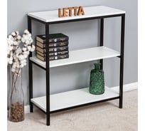 Стеллаж-тумба Letta Frame 2 секции, ЛДСП, белое тиснение, черный металл, 670x778x300 LMK00031