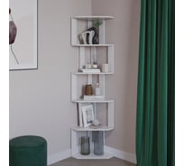 Стеллаж угловой Letta Jazz Plus белое тиснение, 380x1750x380 L3810