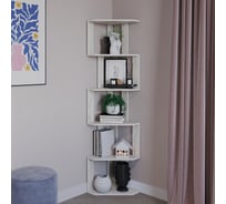 Стеллаж угловой Letta Jazz Plus дуб крафт белый, 380x1750x380 L3810.06/01