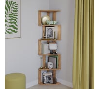 Стеллаж угловой Letta Jazz Plus дуб крафт золотой, 380x1750x380 L3810.05/01