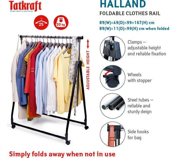 Складная стойка для одежды Tatkraft HALLAND 13247
