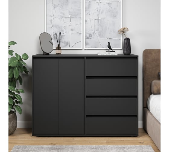 Комод-шкаф Letta City New 4 ящика универсальный Черный 1402x1083x394 мм L3751.12/01