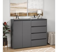 Комод-шкаф Letta City New 4 ящика универсальный Серый графит 1402x1083x394 мм L3751.09/01