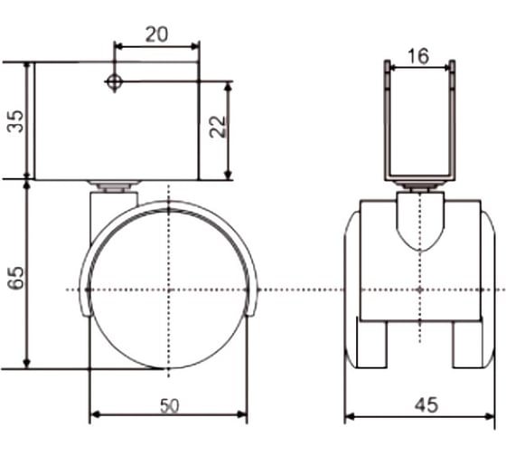 Опорное колесо Fit d40 EX для ДСП 16 мм. 06.303.040 BK